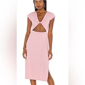 Susana Monaco Light Pink Twist Front Midi Dress - Size S